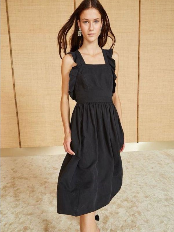 Ulla Johnson Linen Blend Willa Pinafore Dress